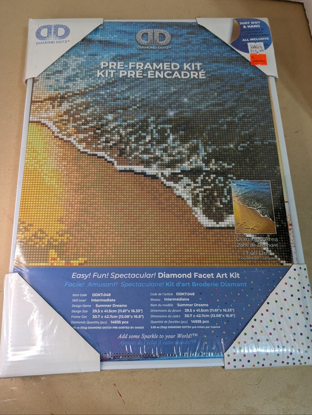 Diamond Dotz Pre-Framed Kit "Summer Dreams" Diamond Painting Kit NEW 11x16